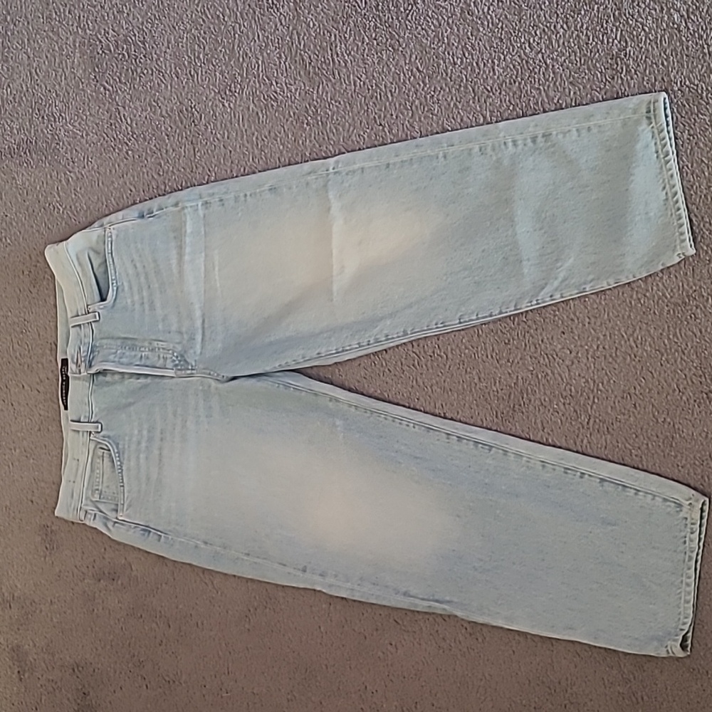 Veronica Beard Sky Blue Wide-Leg Cropped Jeans